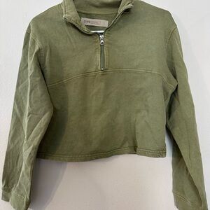 Olive Green Cropped Sweater